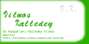 vilmos kalledey business card